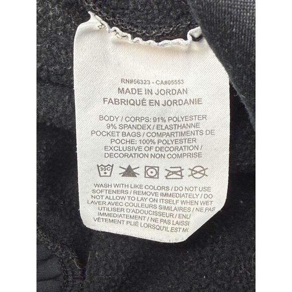 Nike Dri-Fit Therma Taping Logo Sweatpants Ankle Zip Joggers Black White Large - Picture 9 of 14